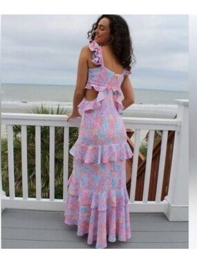 Simply Southern L cut out maxi dress Nwt pineapple